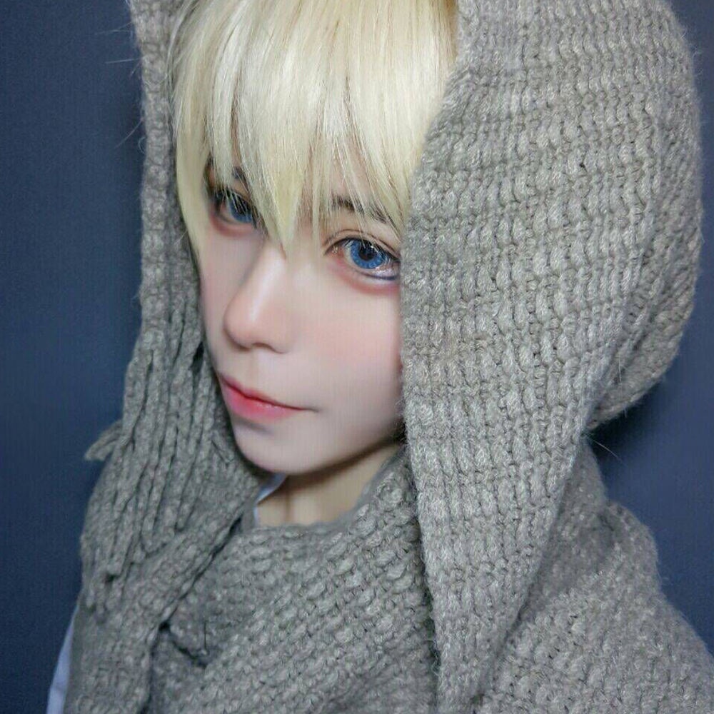 Bộ Tóc Giả Ngắn Xoăn Màu Trắng Phong Cách Nhật Bản Cho Nam Nữ