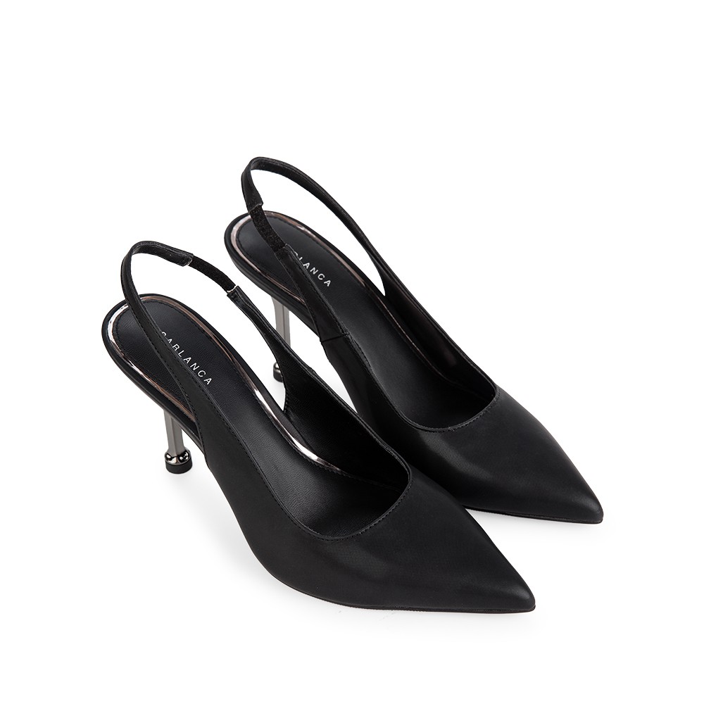 Giày sandal cao gót mũi nhọn gót mạ ánh bạc cao 8cm - Sablanca 5050SN0132