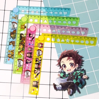 Thước kẻ học sinh hình cute - Thước kẻ nhựa chiều dài 30cm 1PCS Anime Demon Slayer Kimetsu No Yaiba Kamado Tanjirou Nezuko Plastic Acrylic Folding Straight Rulers Drawing Student Children Stationery School Supplies Kids Gift