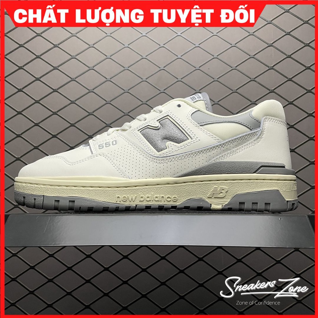 Giày Thể Thao Nam Nữ New Balance 550 x AIMÉ LEON DORE "White Grey" - NB 550 Màu Vàng Xám Cực Phong Cách Sneakers World
