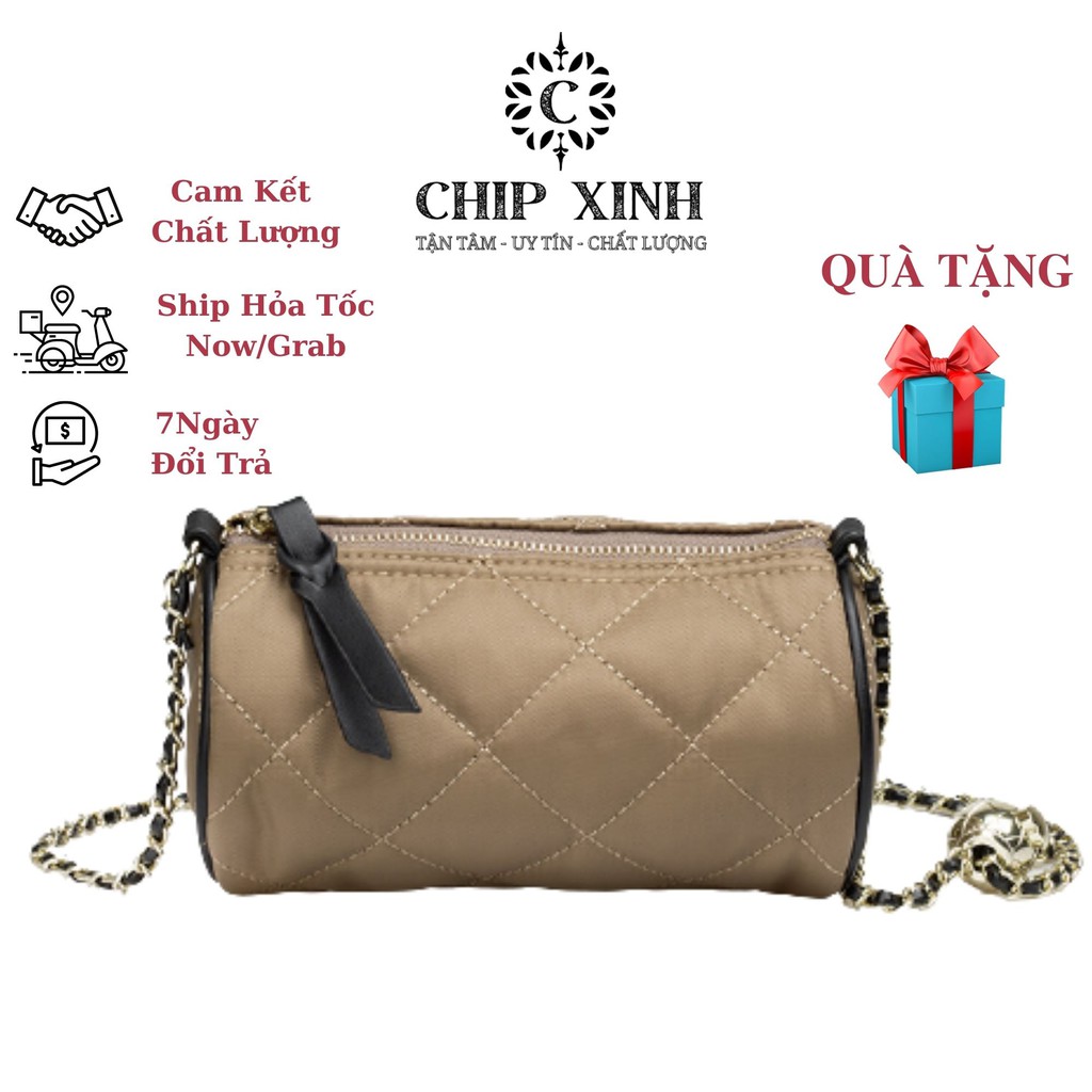 Túi vải đeo chéo nữ, Túi đeo chéo nữ đẹp hình trống CHIP XINH DC05
