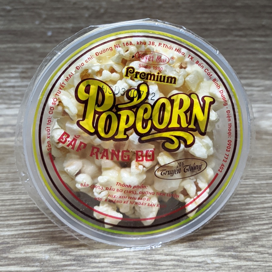 Bắp rang bơ và vị phô mai Popcorn Tuyết Mai ly 70g