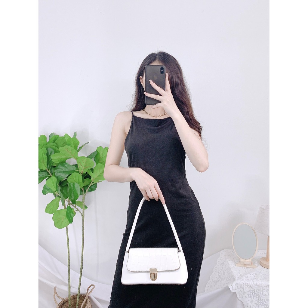 Váy 2 dây hở lưng nữ - Đầm dự tiệc dáng suông ôm body, thun co dãn tôn dáng SIÊU ĐẸP | BigBuy360 - bigbuy360.vn