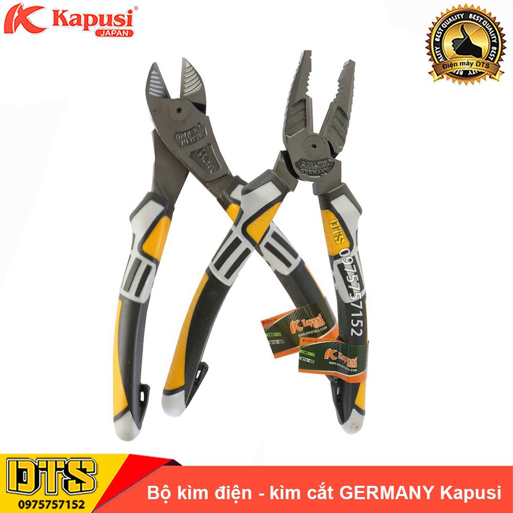 Bộ 2 kìm điện - kìm cắt công nghiệp Nhật Kapusi JAPAN thép cao cấp CR-V, tiết kiệm 30% lực bấm giocongcu