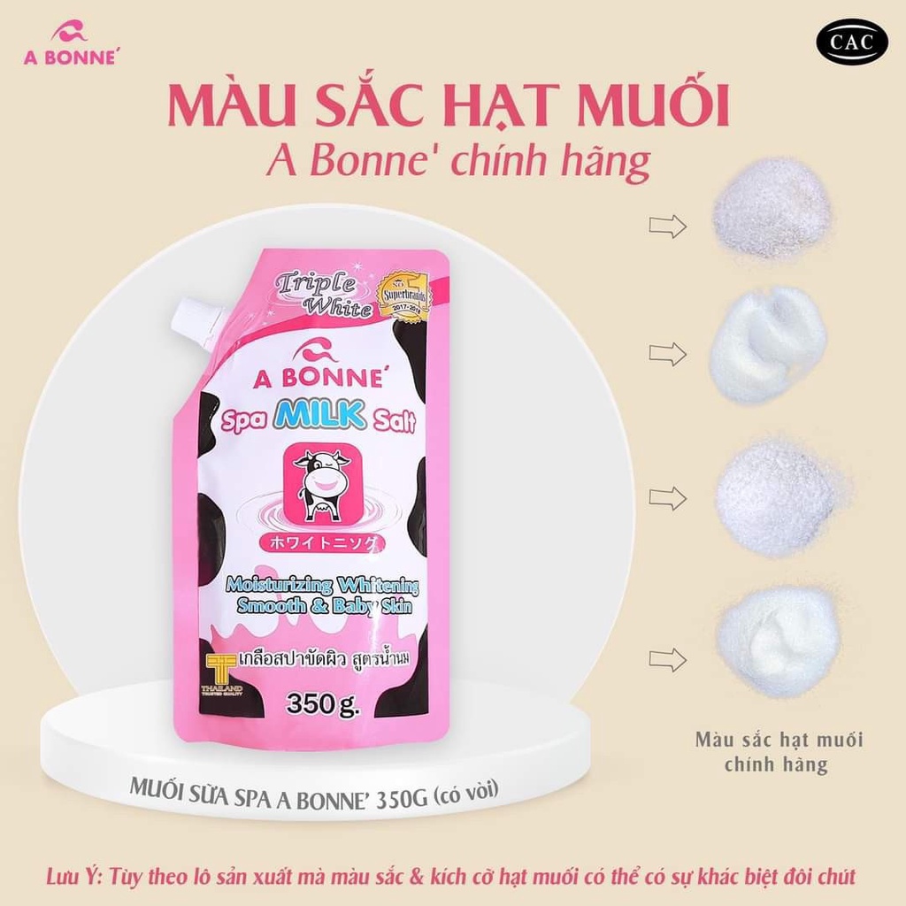 Muối tắm sữa bò tẩy tế bào chết A Bonne Spa Milk Salt 350g Thái Lan ( giao mẫu mới)