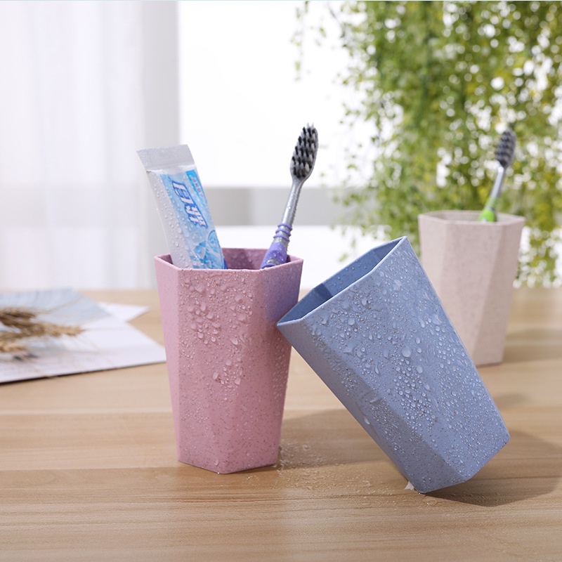 Cốc đánh răng nhựa lúa mỳ, cốc súc miệng đựng bàn chải
