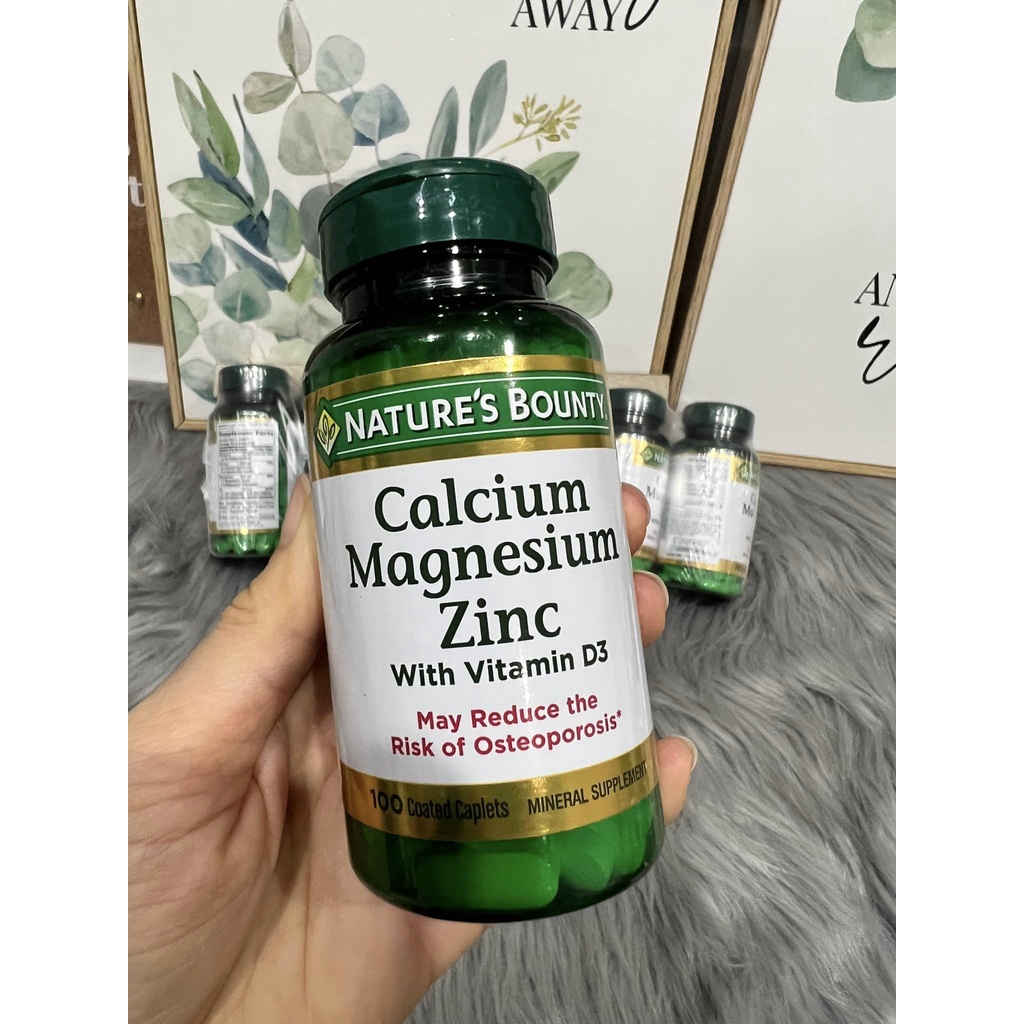 Date 08/2025. Viên bổ sung Calcium Magsenium và ZinC với vitamin D3 thương hiệu Mỹ Nature Bounty 100 viên