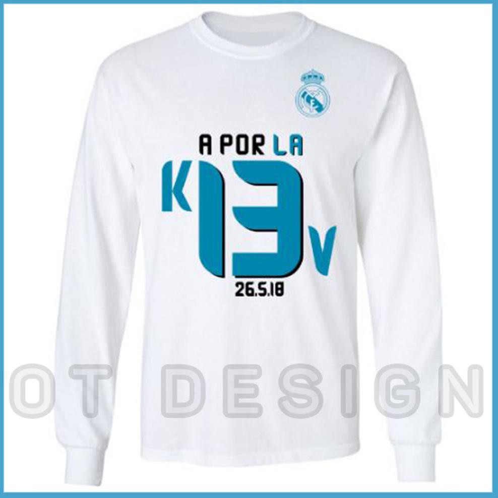 Áo Sơ Mi Trắng Tay Dài In Chữ Real Madrid 2018 Aporla13