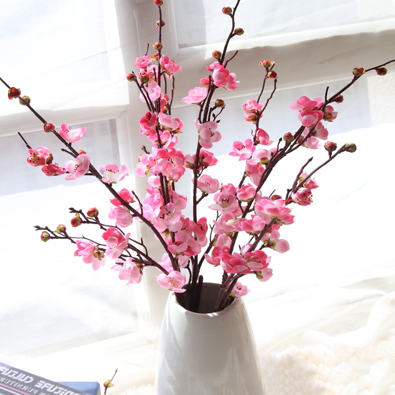 Cành hoa mận giả trang trí nhà cửa