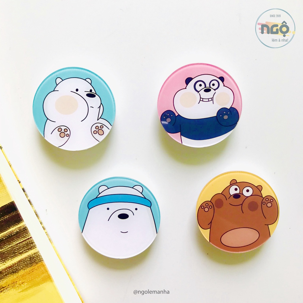 Giá đỡ điện thoại - 4 Mẫu Bộ 3 Gấu Trắng Nâu Trúc dễ thương - 100% Shop tự chụp