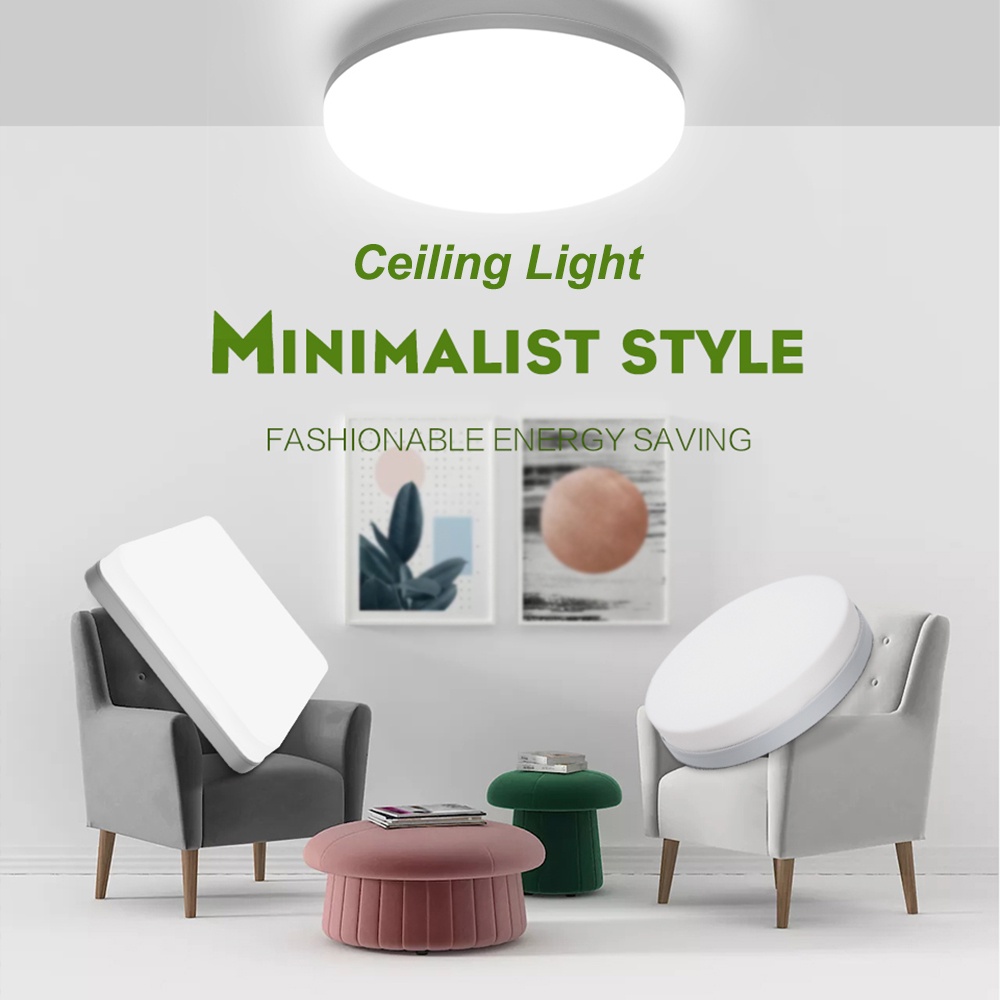 Đèn LED Gắn Trần Hình Vuông 48W/36W/24W/18W Ánh Sáng Trắng Ấm Áp