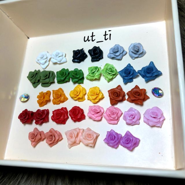 hồng 3d- hoa bột mỹ nail