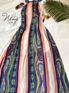Đầm maxi dáng suông voan lụa