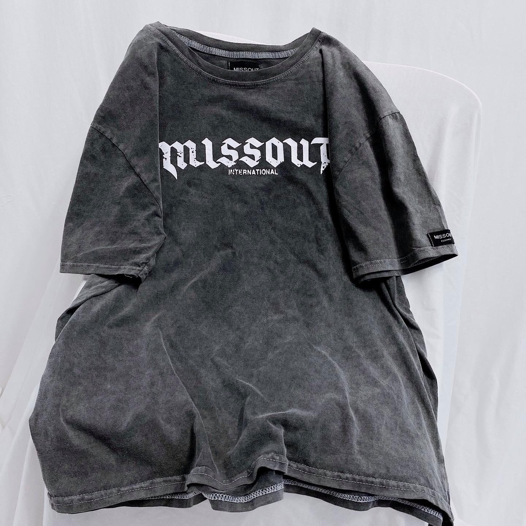 Áo thun Missout wash áo thun MST wash tee Xám full tag nam nữ - GIN STORE