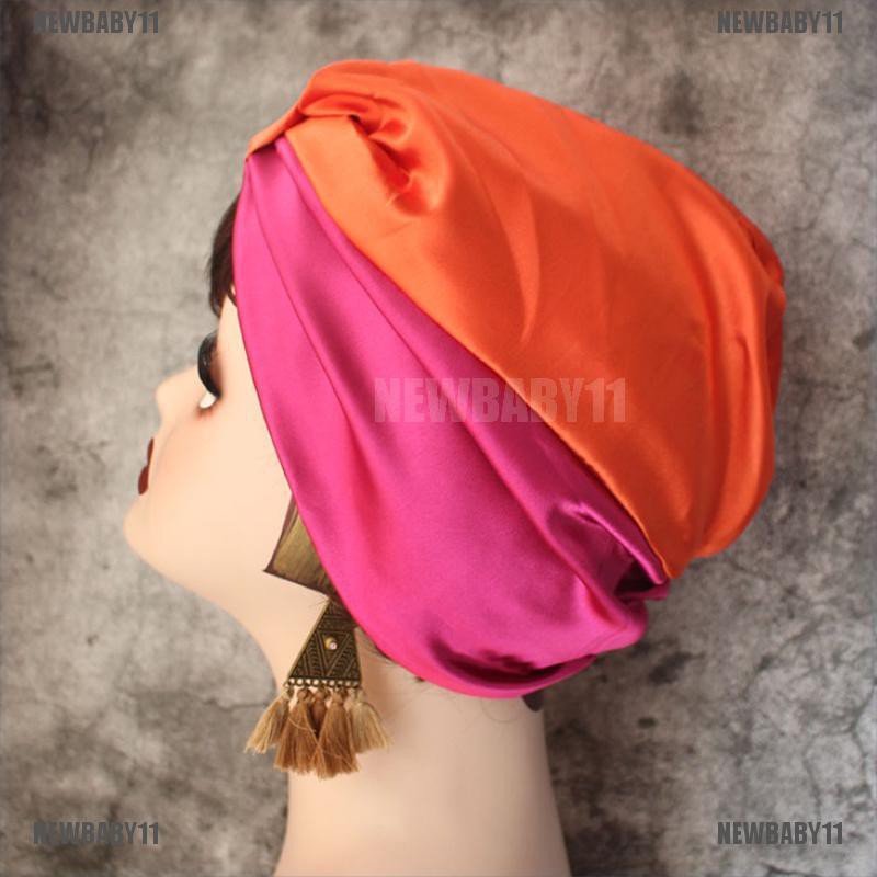 Mũ Trùm Tóc Khi Ngủ Bằng Lụa Co Giãn Chăm Sóc Tóc Cho Nữ NEWBABY11