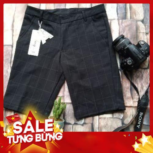 Quần Short Kẻ Ô- vải kaki co dãn, cực chất- mới Nhất 2019 - Hàng nhập khẩu