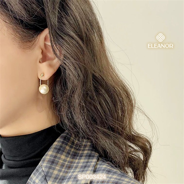 Bông tai nữ Eleanor Accessories đính ngọc trai nhân tạo lớn nữ tính phụ kiện trang sức sang trọng