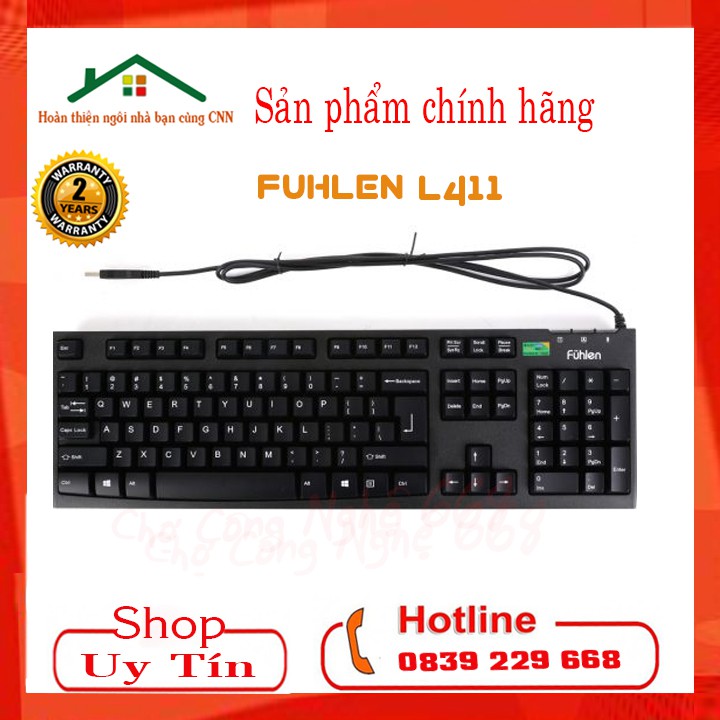 [Mã ELFLASH5 giảm 20K đơn 50K] Bàn Phím Chơi Game Bàn phím Fuhlen L411 USB - Hàng Chính Hãng