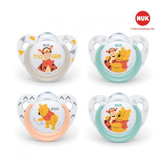 [CHUBBYSHOP] Bộ 2 ti giả cho bé Nuk Sleeptime Silicone Plus 0 - 6m hình Disney