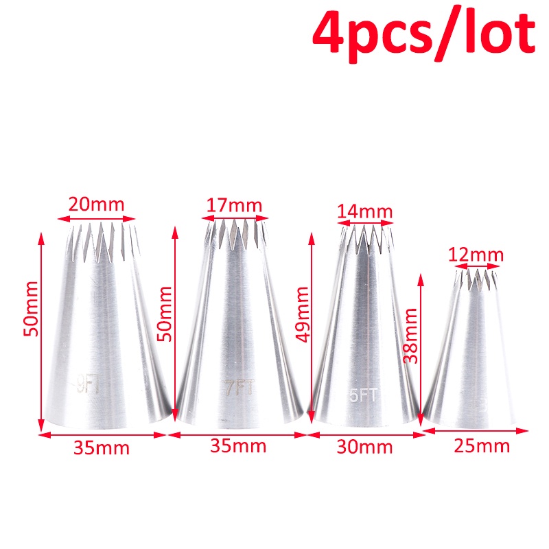 Set 4 Dụng Cụ Bắt Kem Trang Trí Bánh Bằng Thép Không Gỉ Tiện Lợi 1