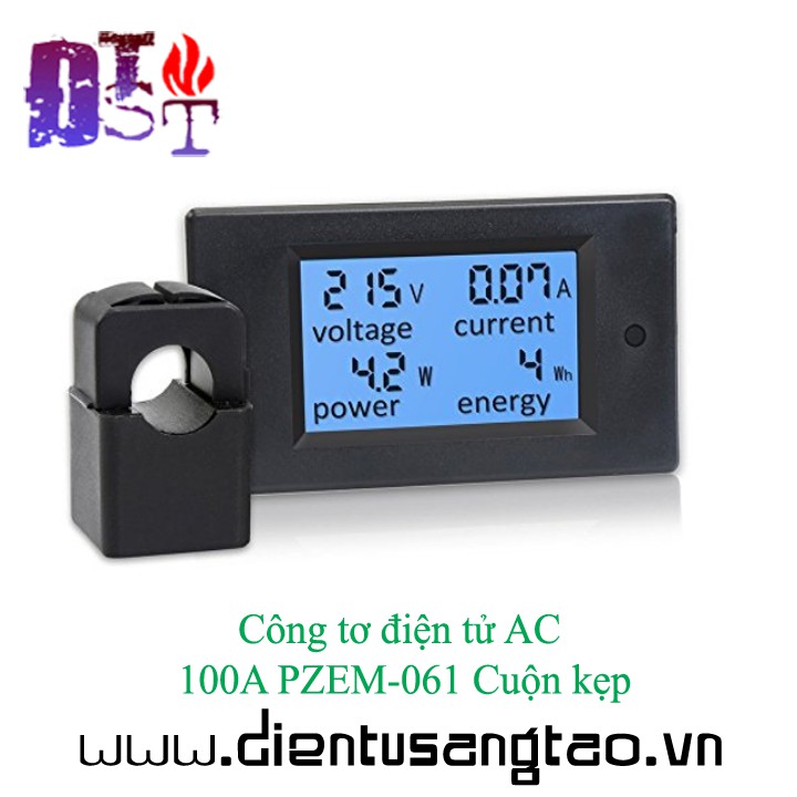 Công tơ điện tử AC 100A PZEM-061 Cuộn kẹp