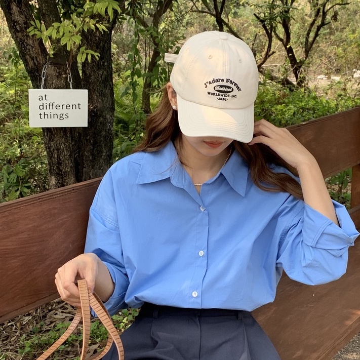 Nón Lưỡi Trai In Chữ Nhỏ Phong Cách Retro Hàn Quốc