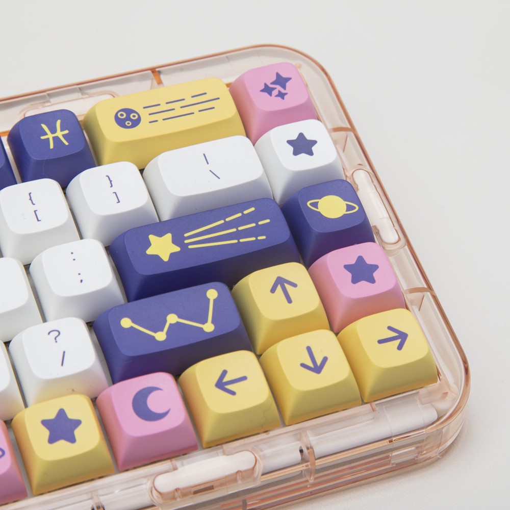 132 Phím Astrology Keycaps XDA Profile Constellation Space PBT Dye Sub Bàn phím cơ  Keycap