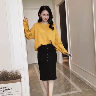 Chân váy len tăm chất đẹp