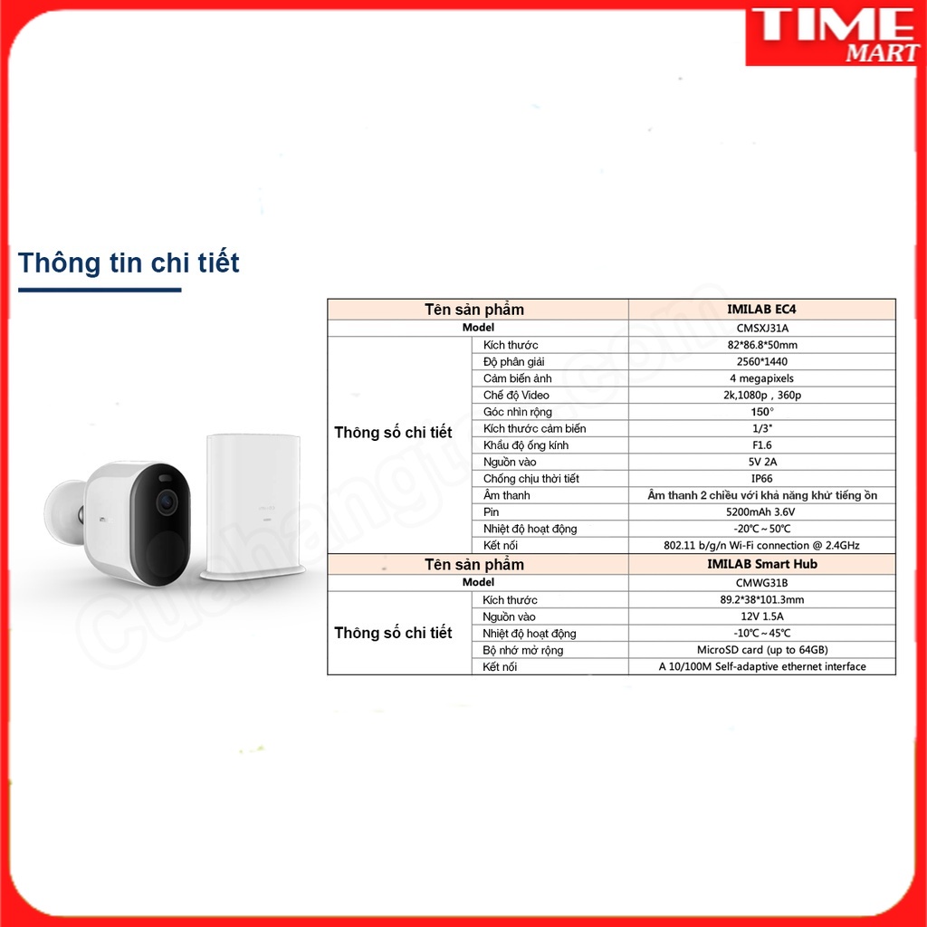 Camera ip xoay EC4 2.5K IMILAB, Lens F1.6, khả năng nhìn đêm có màu [TIME_MART siêu thị tiện ích gia đình]