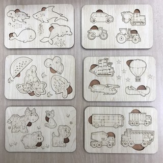 Bảng gỗ tô màu cho bé theo chủ đề