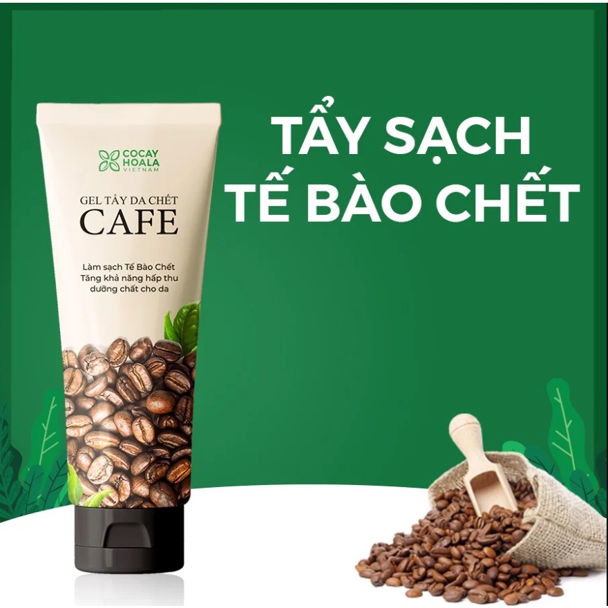 Gel tẩy da chết cà phê cỏ cây hoa lá 100g - Loại bỏ lớp sừng trên da, tăng khả năng hấp thu dưỡng chất cho da
