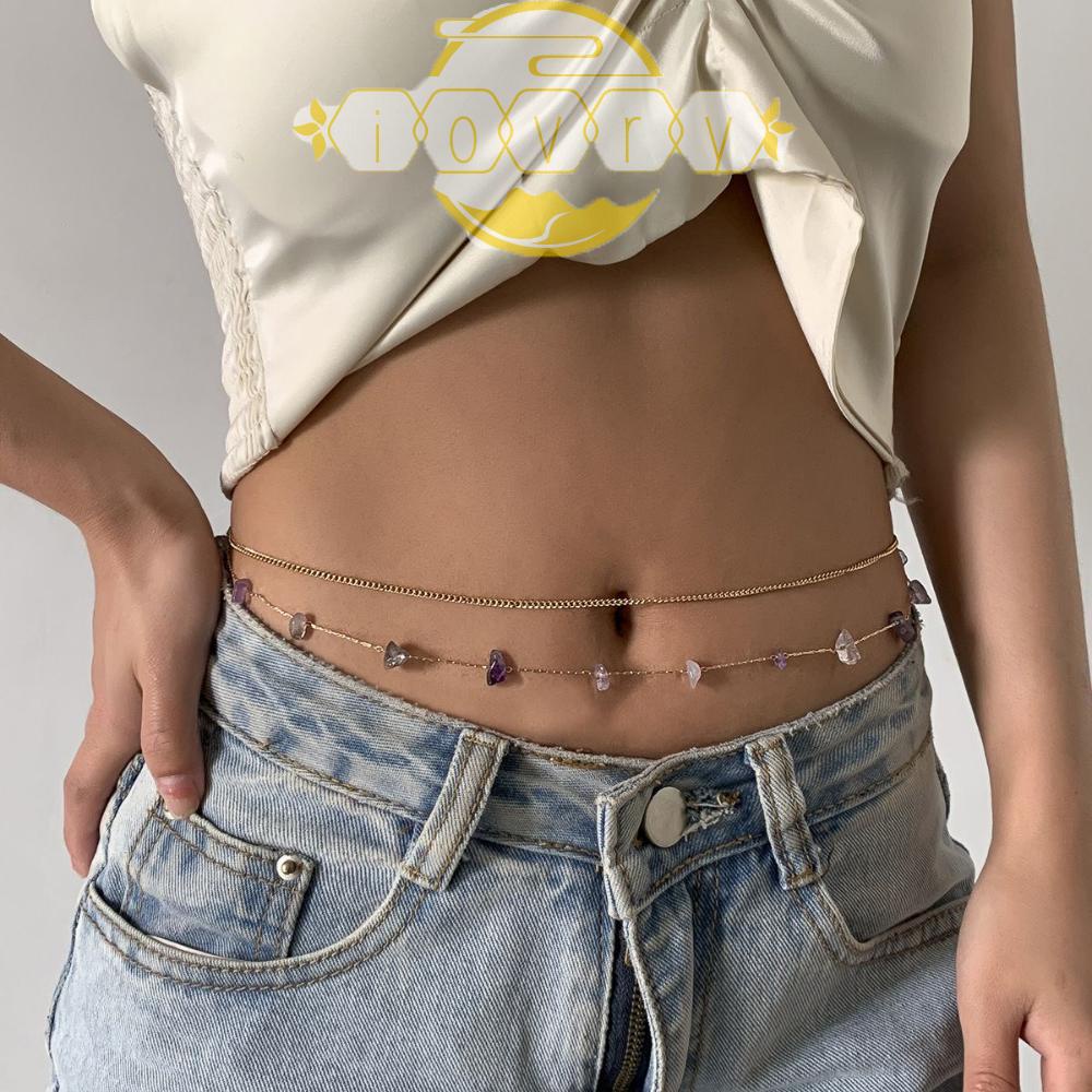 Dây Xích Thắt Lưng Hình Bướm Màu Ngà Có Thể Điều Chỉnh Phong Cách Punk Quyến Rũ Cho Nữ|Thắt Lưng Bụng Bằng Kim Loại