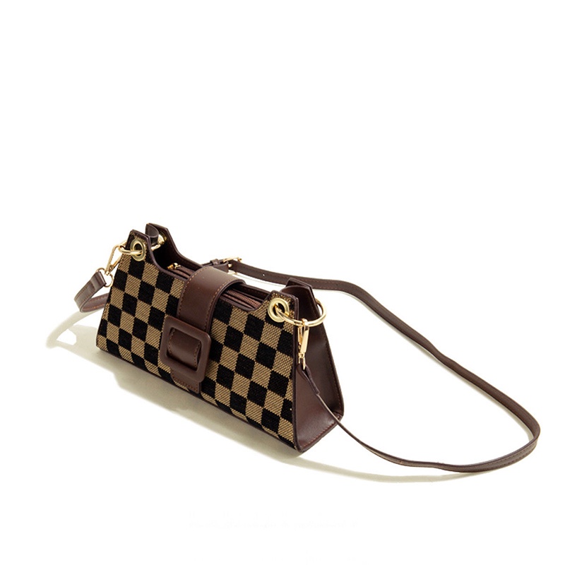 Túi xách cầm tay họa tiết sọc caro thoải mái thời trang cao cấp cho nữ