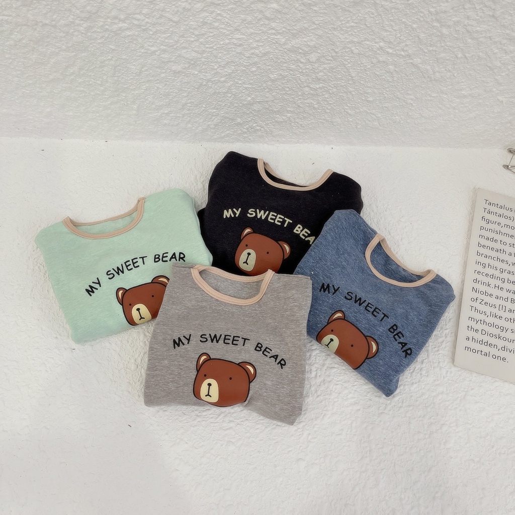 [ Ảnh thật cận chất] Bộ nỉ mềm mỏng phẩy tiêu sịn sò cho bé trai, bé gái (6-16kg)