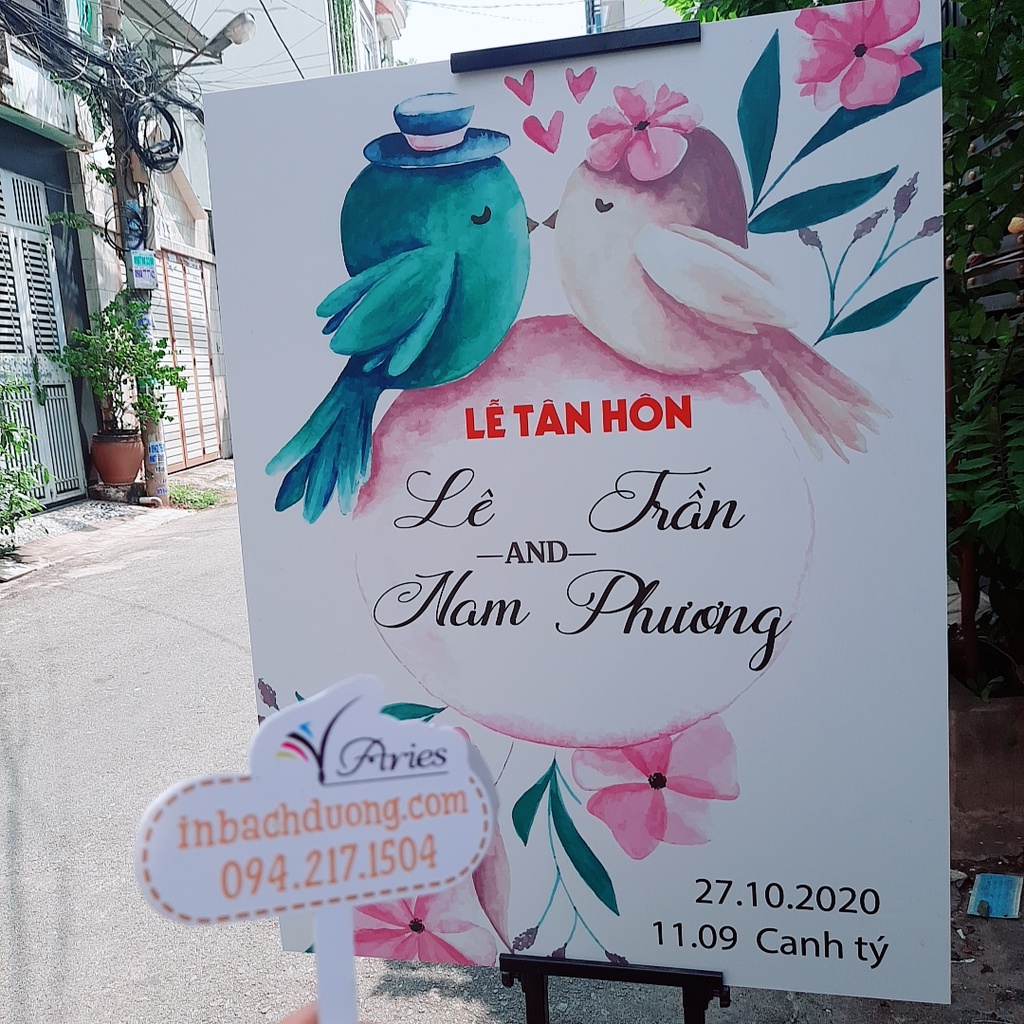 Bảng đám cưới cho cô dâu chú rể giá siêu rẻ - In Bạch Dương