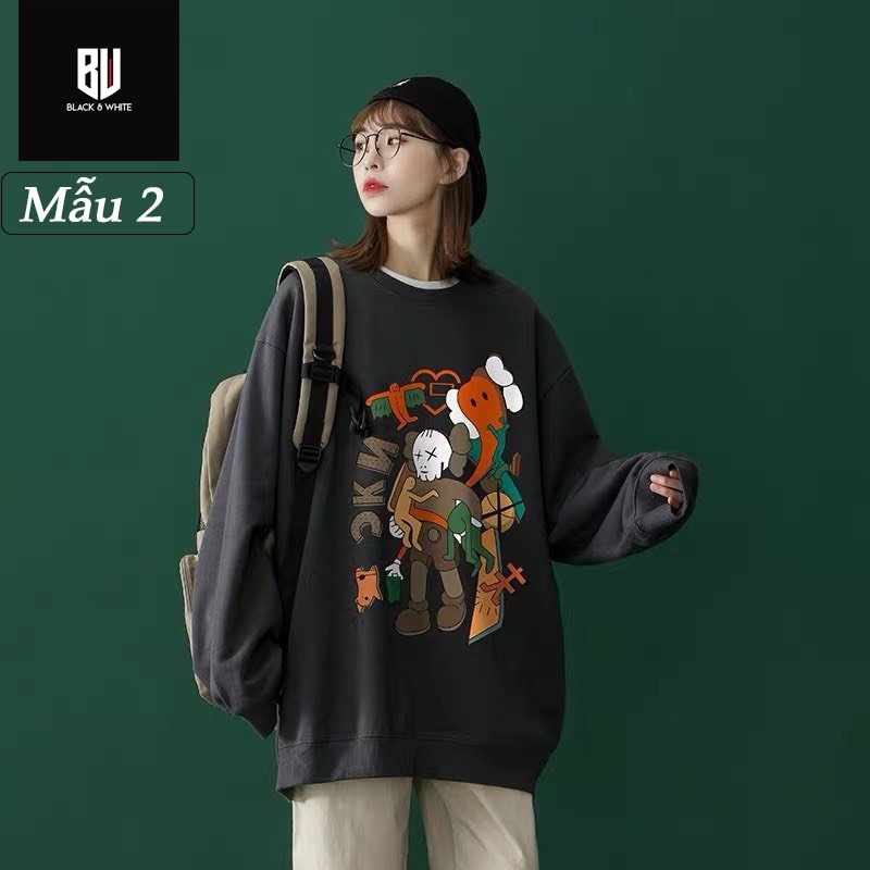Áo Sweater form rộng Unisex nam nữ, Áo Sweater chất nỉ bông dày dặn | BigBuy360 - bigbuy360.vn