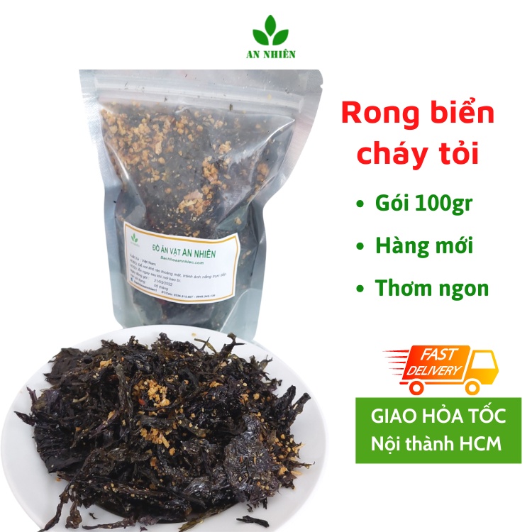 Rong biển cháy tỏi 100gr snack ăn vặt An Nhiên