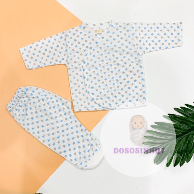 BỘ ÁO DÁN SƠ SINH COTTON HOẠ TIẾT TAY DÀI - NHIỀU MẪU