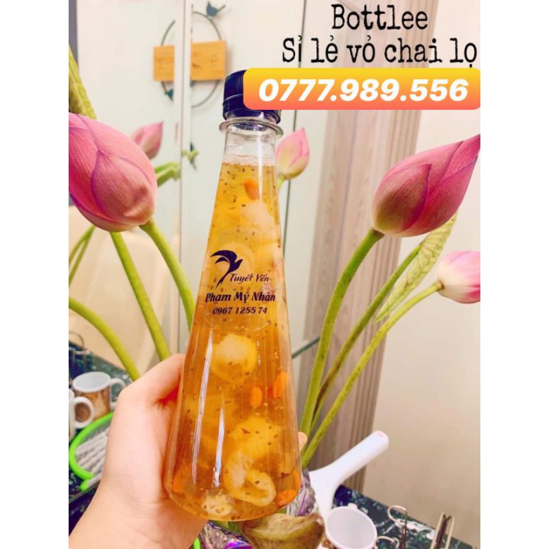 [GIÁ SỈ]SET 100 CHAI NHỰA TAM GIÁC TRÀ SỮA 330ML-CHAI TRÀ SỮA-ĐÃ KÈM NẮP