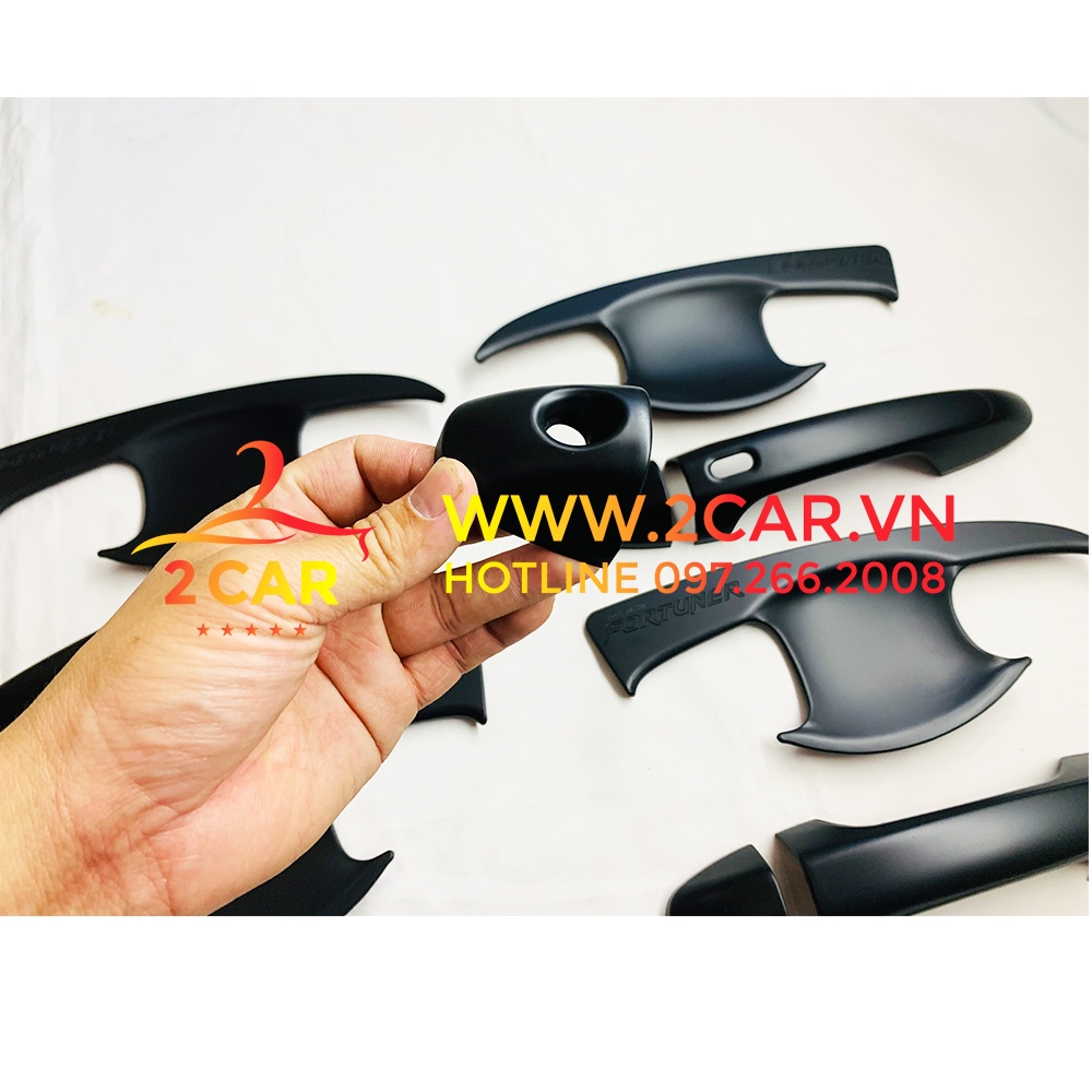 Ốp Tay Nắm, Hõm Cửa Xe Toyota Fortuner 2017- 2021, 2022 Hàng nhựa màu Đen Cao Cấp