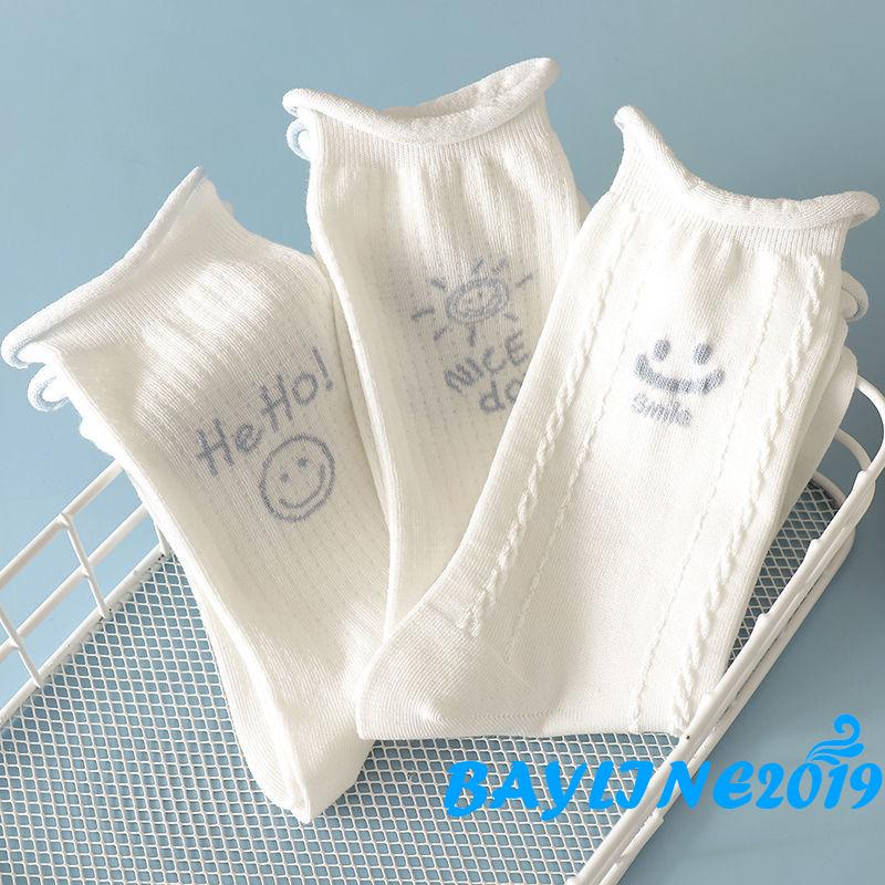 Vớ cổ cao mềm mại co giãn thoáng khí in họa tiết hoạt hình thời trang cho nữ