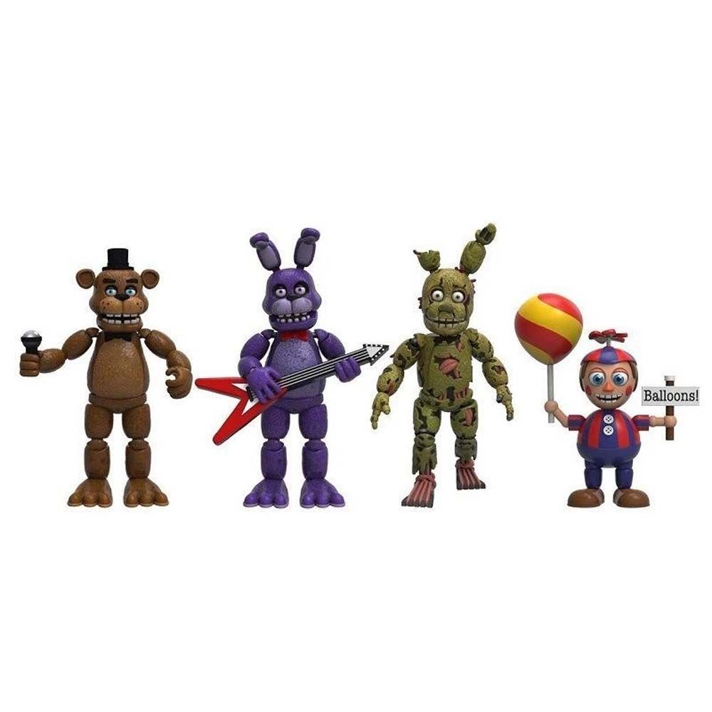 BERNARDO 4pcs/set Five Nights at Freddy's Toy Gift Collectible Model Action Figure Car Decorations Figure Toy Chica Security Breach Freddy Bear FNAF Nightmare Figures Model