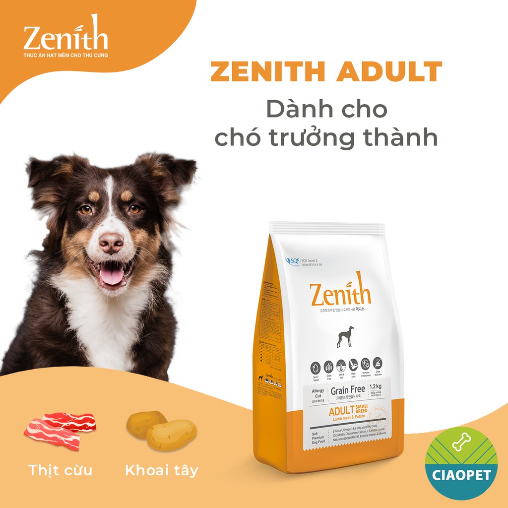 [1.2kg] Thức ăn cho chó - HẠT MỀM ZENITH (giành cho mọi giống chó và lứa tuổi)