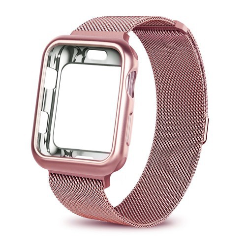 Milanese loop band+case For Apple Watch 38mm 42mm 40mm 44mm series 4 5 bracelet  Stainless Steel strap for iwatch 3 2 1