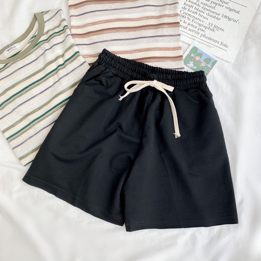 Quần sooc nữ freesize quần short nữ trơn cạp chun ống rộng Friday | BigBuy360 - bigbuy360.vn
