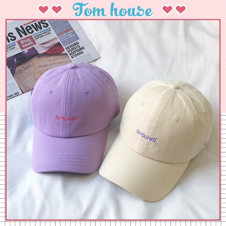 Mũ lưỡi trai nón kết vải mềm thêu chữ Ground phong cách ulzzang Unisex Hàn Quốc