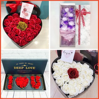 Hộp quà tặng hoa sáp thơm cao cấp  - Gấu hoa hồng vĩnh cửu 23cm món quà ý nghĩa tặng 8/3/, 14/2, 20/10 sinh nhật