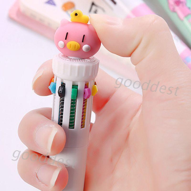 Bút bi 10 trong 1 họa tiết chú heo xinh xắn