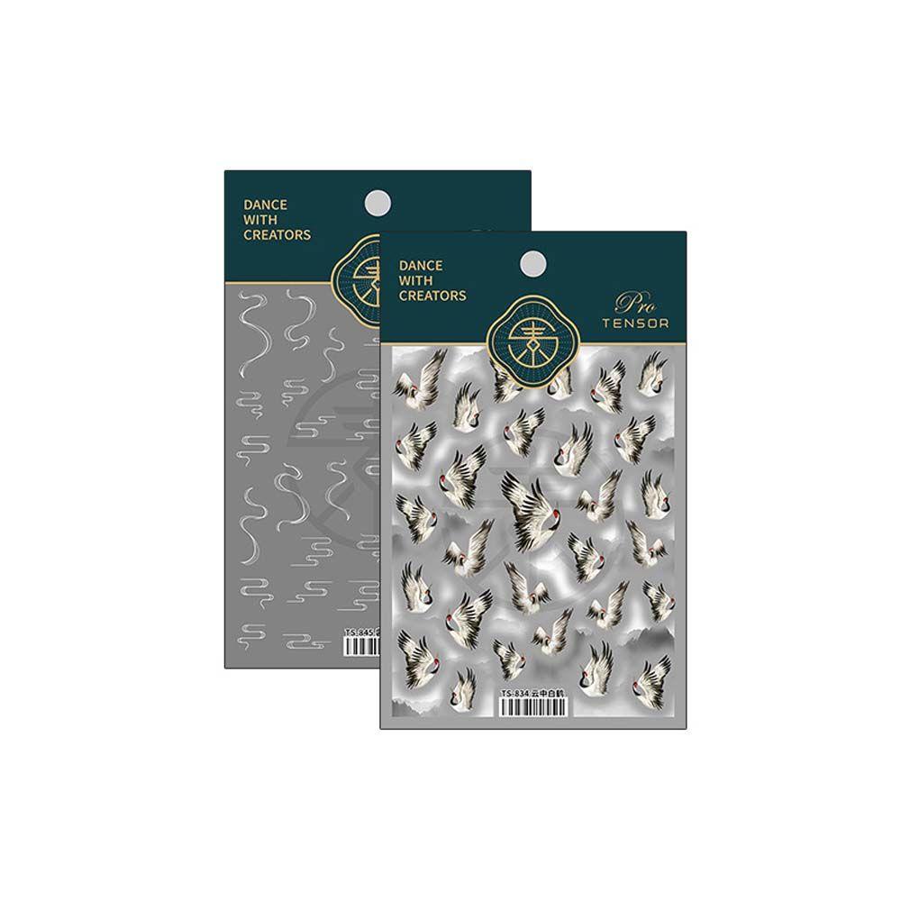 Hình Dán Móng Tay Thư Pháp Trung Hoa Cổ Điển Thời Trang