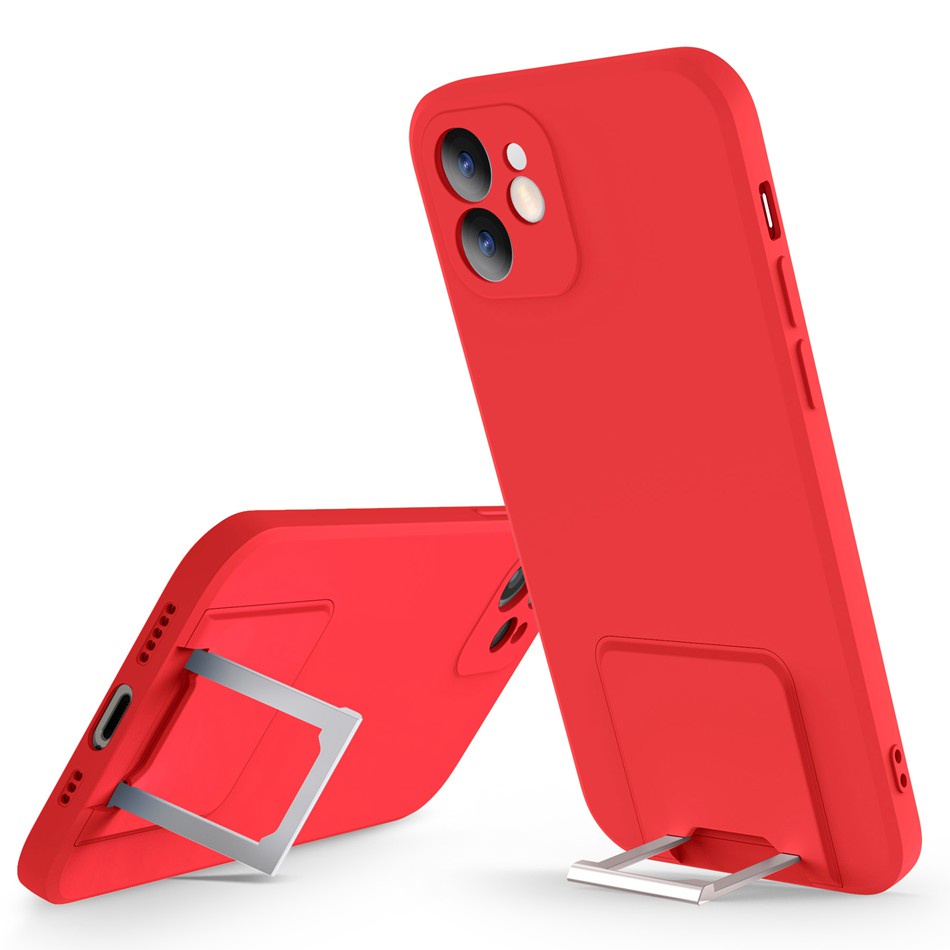 Ốp điện thoại silicon mềm có giá đỡ thích hợp cho 7 8 Plus 12 11 Pro Xs Max Xr X Xs 12 Pro Max Se 2020